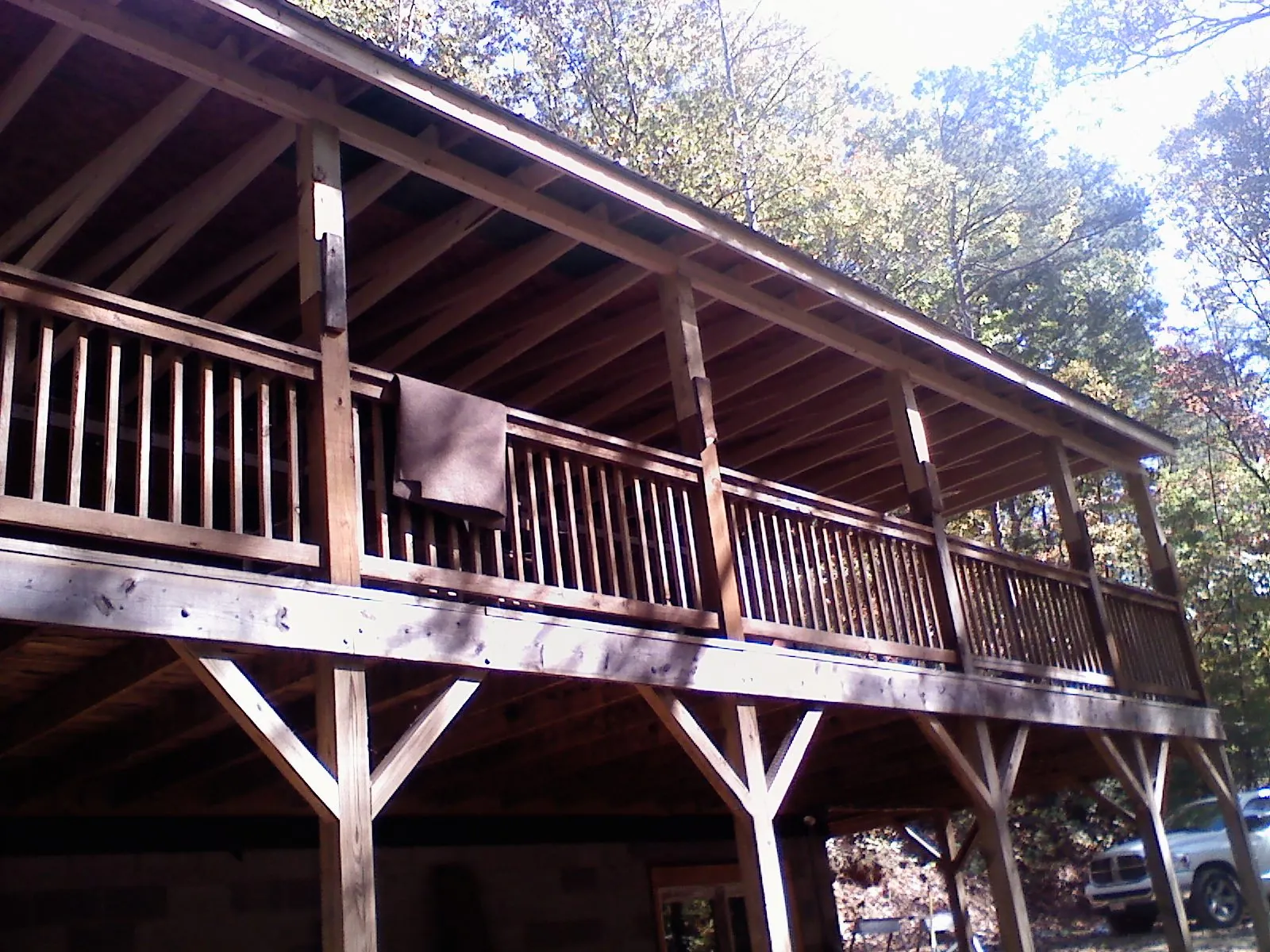 Timber framing under a new elevated porch and deck — Roof Leak Repair in Bellmawr by Roofing Brothers